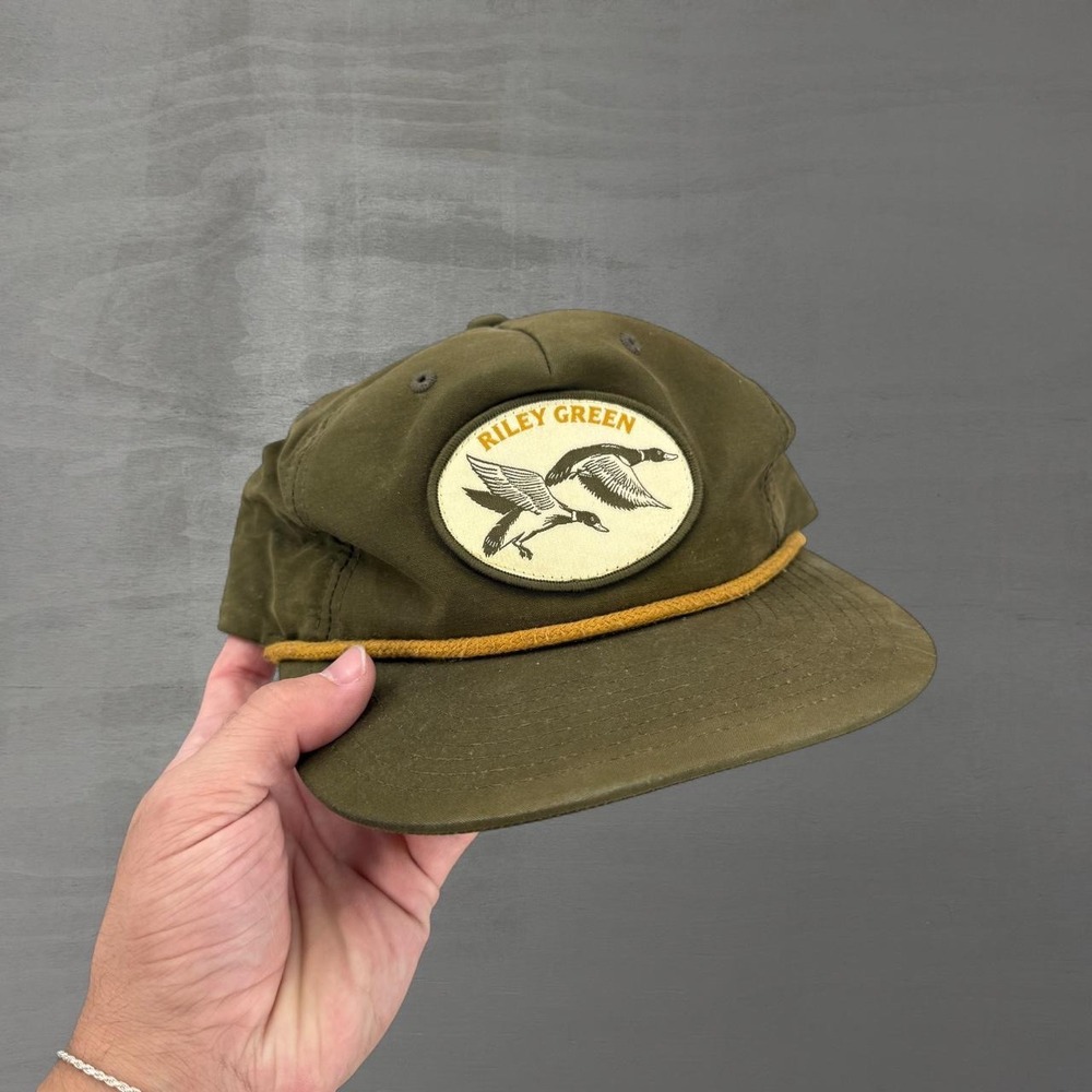 Riley Green Trucker Hat Olive Green Duck Patch Rope Snapback OSFM